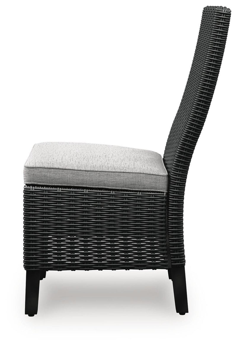 Beachcroft Outdoor Dining Table and 6 Chairs in Black/Light Gray - PKG021235