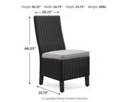 Beachcroft Outdoor Dining Table and 6 Chairs in Black/Light Gray - PKG021235