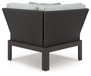 Beachloft 5-Piece Outdoor Sectional with Ottoman in Black/Gray from Ashley - Luna Furniture