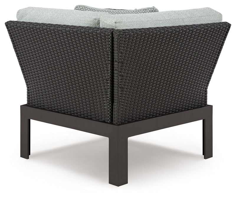 Beachloft 5-Piece Outdoor Sectional with Ottoman in Black/Gray from Ashley - Luna Furniture