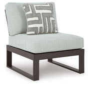 Beachloft 5-Piece Outdoor Sectional with Ottoman in Black/Gray from Ashley - Luna Furniture