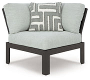 Beachloft 5-Piece Outdoor Sectional with Ottoman in Black/Gray from Ashley - Luna Furniture