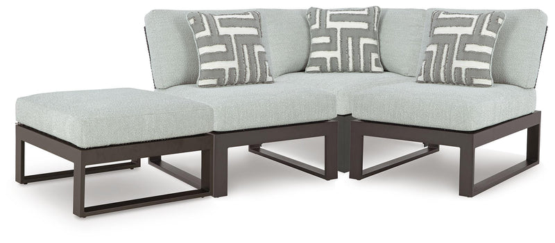 Beachloft Black/Gray 4-Piece Outdoor Sectional - P490P7