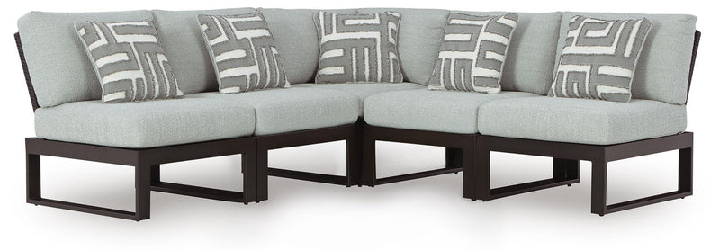 Beachloft Black/Gray 5-Piece Outdoor Sectional - P490P2