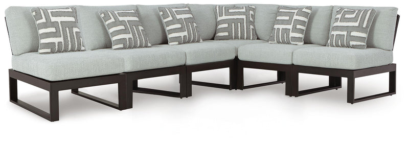 Beachloft Black/Gray 6-Piece Outdoor Sectional - P490P1