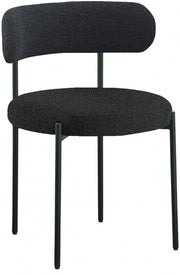 Beacon Boucle Fabric Upholstered Dining Chair in Black, Set of 2 - 880Black-C