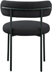 Beacon Boucle Fabric Upholstered Dining Chair in Black, Set of 2 - 880Black-C