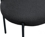 Beacon Boucle Fabric Upholstered Dining Chair in Black, Set of 2 - 880Black-C