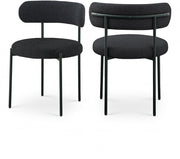 Beacon Boucle Fabric Upholstered Dining Chair in Black, Set of 2 - 880Black-C