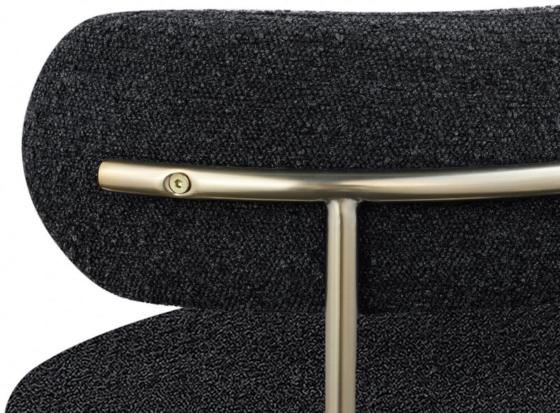 Beacon Boucle Fabric Upholstered Dining Chair in Black, Set of 2 - 887Black-C