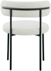 Beacon Boucle Fabric Upholstered Dining Chair in Cream, Set of 2 - 880Cream-C