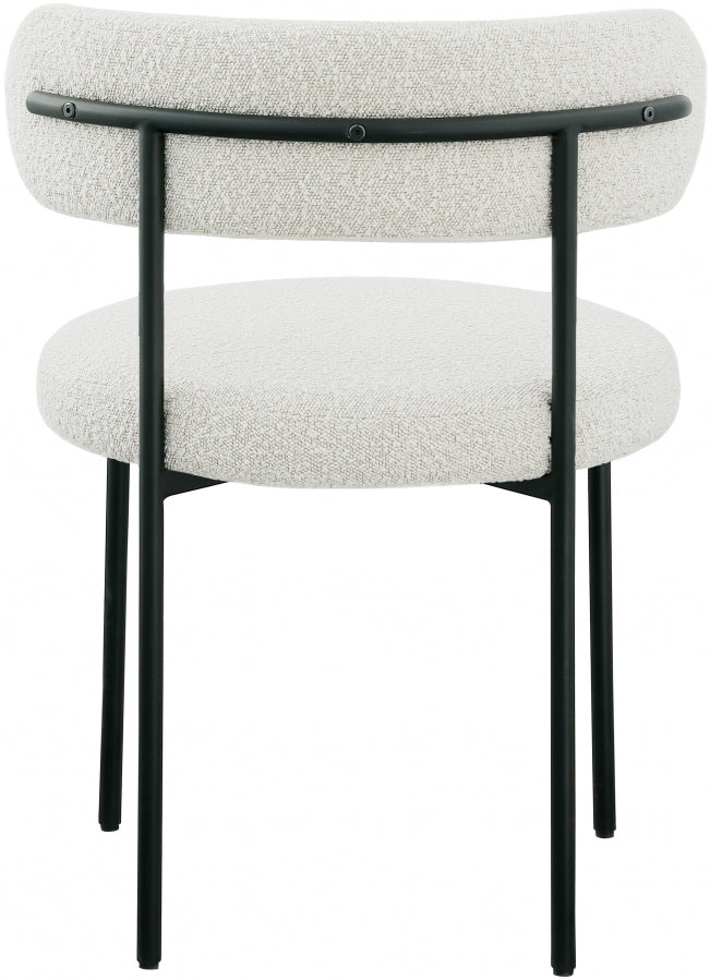 Beacon Boucle Fabric Upholstered Dining Chair in Cream, Set of 2 - 880Cream-C