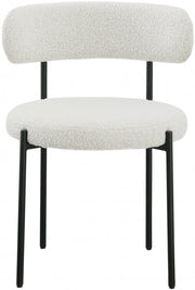 Beacon Boucle Fabric Upholstered Dining Chair in Cream, Set of 2 - 880Cream-C