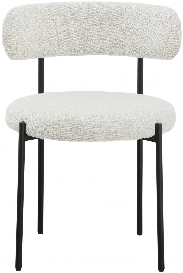 Beacon Boucle Fabric Upholstered Dining Chair in Cream, Set of 2 - 880Cream-C