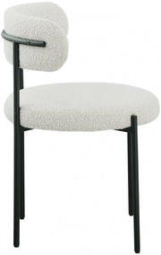Beacon Boucle Fabric Upholstered Dining Chair in Cream, Set of 2 - 880Cream-C