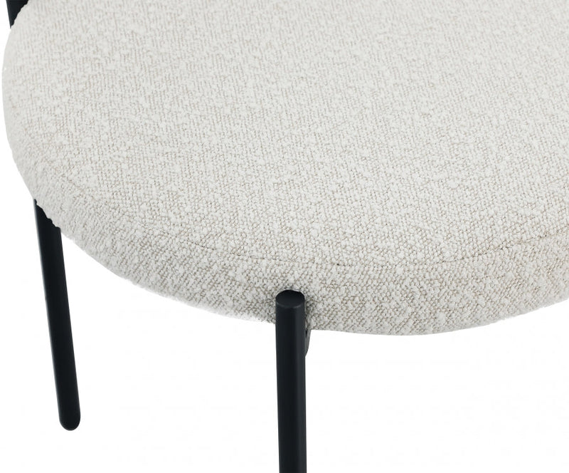 Beacon Boucle Fabric Upholstered Dining Chair in Cream, Set of 2 - 880Cream-C