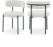 Beacon Boucle Fabric Upholstered Dining Chair in Cream, Set of 2 - 880Cream-C