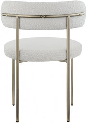 Beacon Boucle Fabric Upholstered Dining Chair in Cream, Set of 2 - 887Cream-C