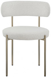 Beacon Boucle Fabric Upholstered Dining Chair in Cream, Set of 2 - 887Cream-C