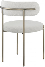 Beacon Boucle Fabric Upholstered Dining Chair in Cream, Set of 2 - 887Cream-C