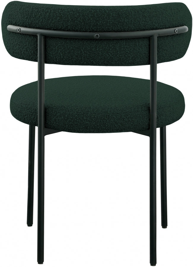 Beacon Boucle Fabric Upholstered Dining Chair in Green, Set of 2 - 880Green-C