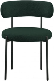 Beacon Boucle Fabric Upholstered Dining Chair in Green, Set of 2 - 880Green-C