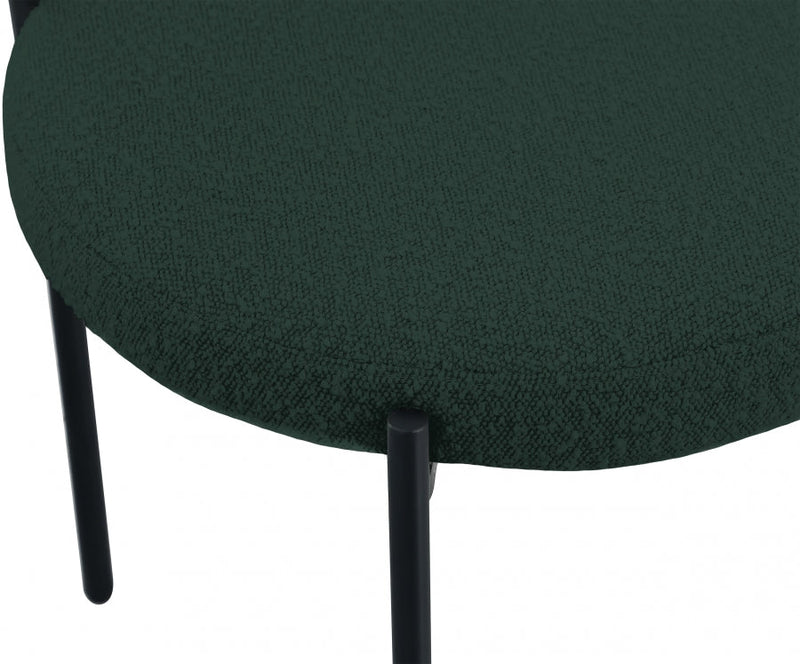 Beacon Boucle Fabric Upholstered Dining Chair in Green, Set of 2 - 880Green-C