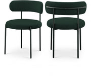 Beacon Boucle Fabric Upholstered Dining Chair in Green, Set of 2 - 880Green-C