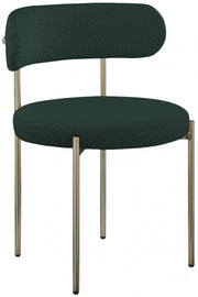 Beacon Boucle Fabric Upholstered Dining Chair in Green, Set of 2 - 887Green-C