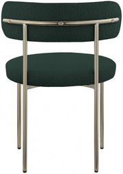 Beacon Boucle Fabric Upholstered Dining Chair in Green, Set of 2 - 887Green-C
