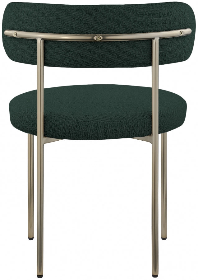 Beacon Boucle Fabric Upholstered Dining Chair in Green, Set of 2 - 887Green-C