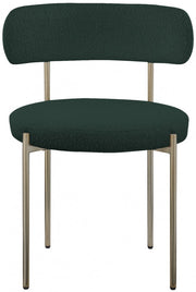 Beacon Boucle Fabric Upholstered Dining Chair in Green, Set of 2 - 887Green-C