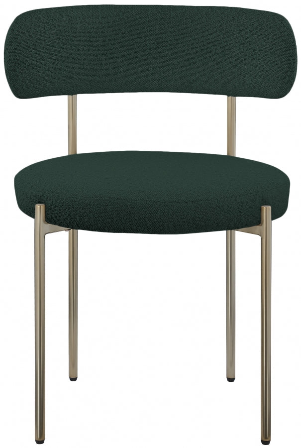 Beacon Boucle Fabric Upholstered Dining Chair in Green, Set of 2 - 887Green-C