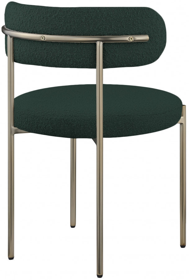 Beacon Boucle Fabric Upholstered Dining Chair in Green, Set of 2 - 887Green-C