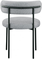 Beacon Boucle Fabric Upholstered Dining Chair in Grey, Set of 2 - 880Grey-C