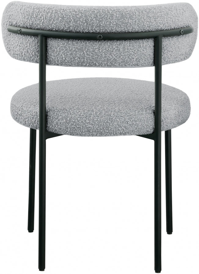 Beacon Boucle Fabric Upholstered Dining Chair in Grey, Set of 2 - 880Grey-C