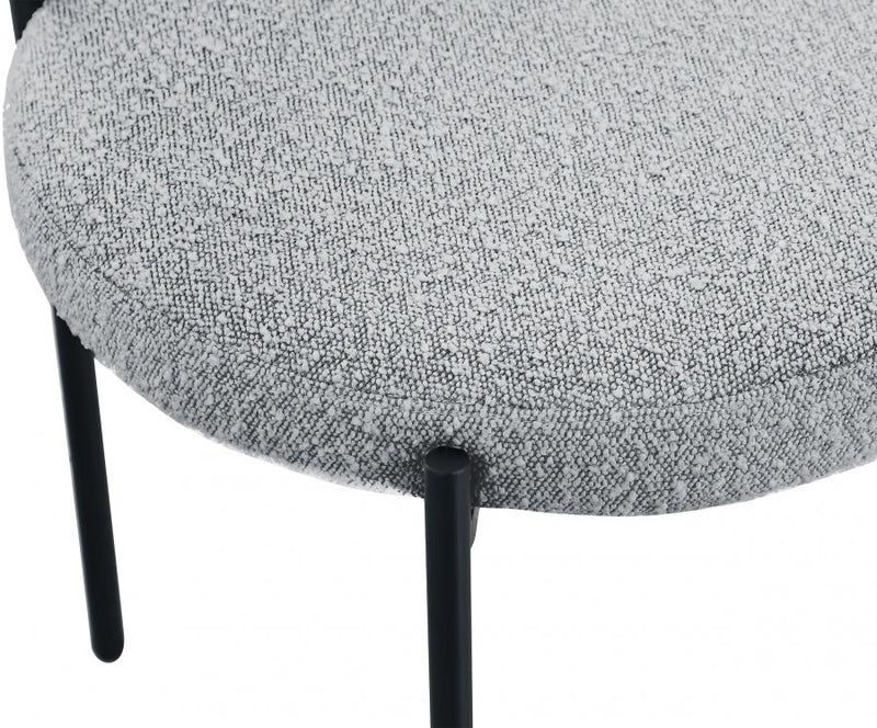 Beacon Boucle Fabric Upholstered Dining Chair in Grey, Set of 2 - 880Grey-C