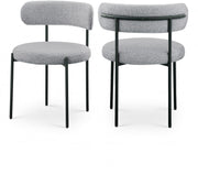 Beacon Boucle Fabric Upholstered Dining Chair in Grey, Set of 2 - 880Grey-C