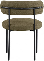 Beacon Boucle Fabric Upholstered Dining Chair in Olive, Set of 2 - 880Olive-C