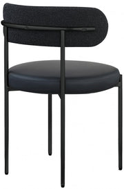 Beacon Cream Vegan Leather And Boucle Fabric Upholstered Dining Chair in Black, Set of 2 - 881Black-C
