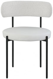 Beacon Cream Vegan Leather And Boucle Fabric Upholstered Dining Chair in Cream, Set of 2 - 881Cream-C