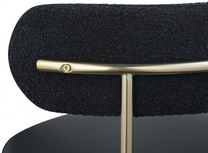 Beacon Vegan Leather And Boucle Fabric Upholstered Dining Chair in Black, Set of 2 - 886Black-C