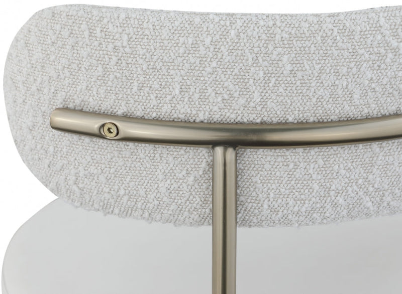 Beacon Vegan Leather And Boucle Fabric Upholstered Dining Chair in Cream, Set of 2 - 886Cream-C