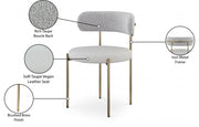 Beacon Vegan Leather And Boucle Fabric Upholstered Dining Chair in Taupe, Set of 2 - 886Taupe-C