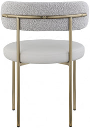 Beacon Vegan Leather And Boucle Fabric Upholstered Dining Chair in Taupe, Set of 2 - 886Taupe-C