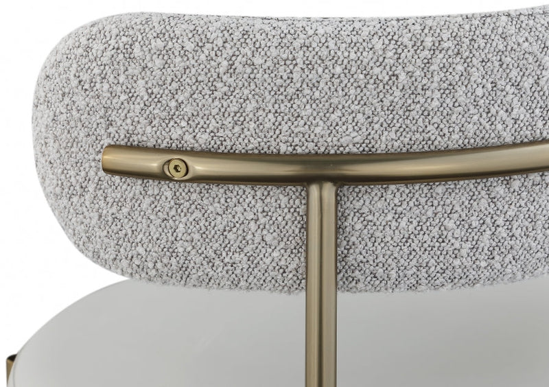 Beacon Vegan Leather And Boucle Fabric Upholstered Dining Chair in Taupe, Set of 2 - 886Taupe-C