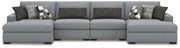 Bealton Salt and Pepper 4-Piece Sectional with Double Chaise - 61305S9