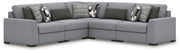 Bealton Salt and Pepper 5-Piece Sectional - 61305S6