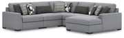 Bealton Salt and Pepper 5-Piece Sectional with Chaise - 61305S7
