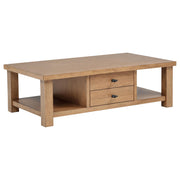 Beasley 2-Drawer Wood Coffee Table Golden Oak - 723328
